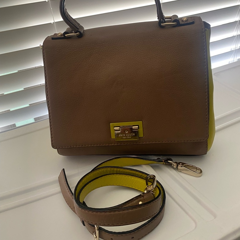 Kate Spade Tan and Yellow Satchel